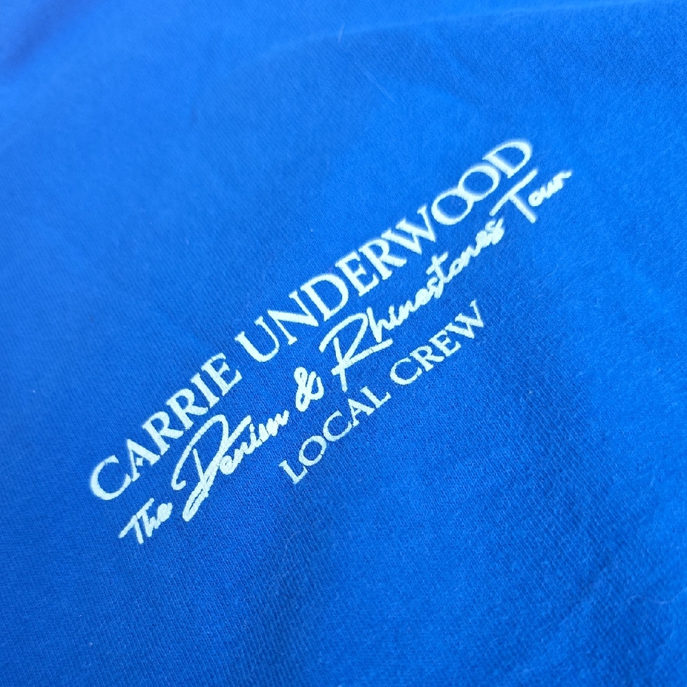 Carrie Underwood Concert tour T-Shirt from Denim & Rhinestones. Blue 2XL.